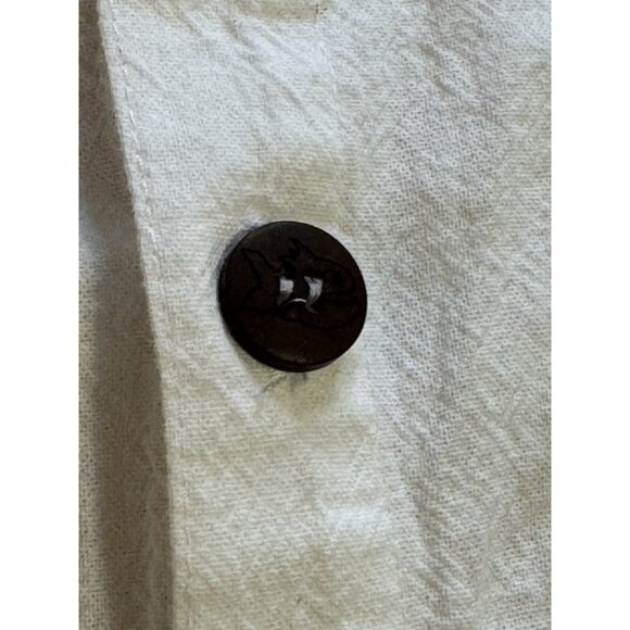 Pirana‎ Joe White Cotton Button Down Size Medium Beach Travel Vacation Preppy - Picture 7 of 10